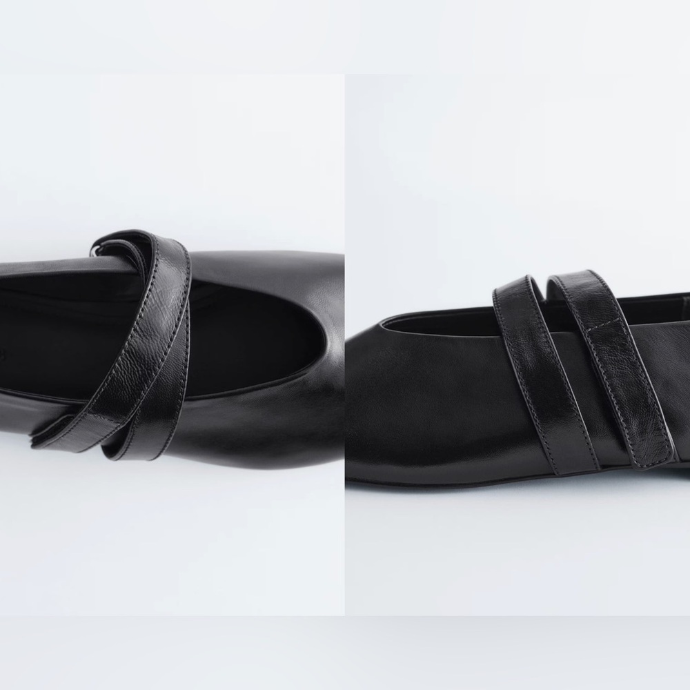 NIB & Other Stories Cross-Strap Leather Ballet Flats $139 - Picture 4 of 9
